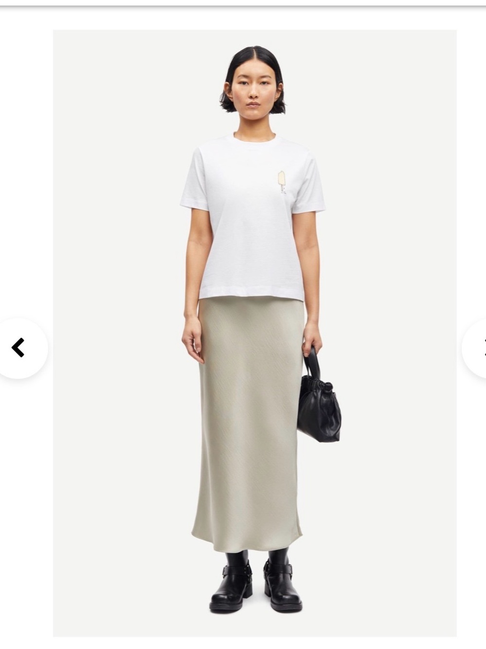 SAMSOE - Cream Maxi Slip Skirt